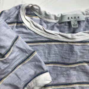 neutral color shceme stripped cropped shirt